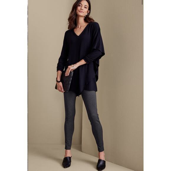 NWT Soft Surroundings SoftEssential Ponte Leggings Charcoal Heather Gray Size L - Picture 11 of 11